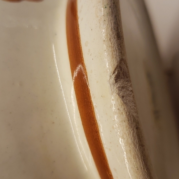 ceramiean Lahuerta Spain Handmade Vase Off-white with Brown Floral pattern - Picture 6 of 9